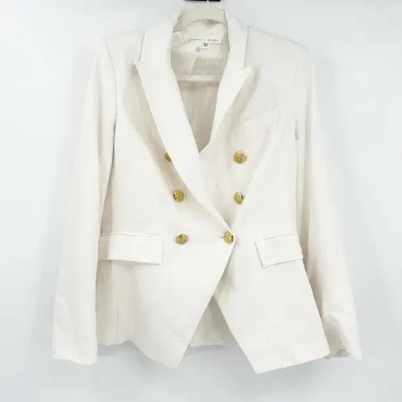 Veronica Beard Miller Dickey Jacket Blazer White Linen - Picture 2 of 7